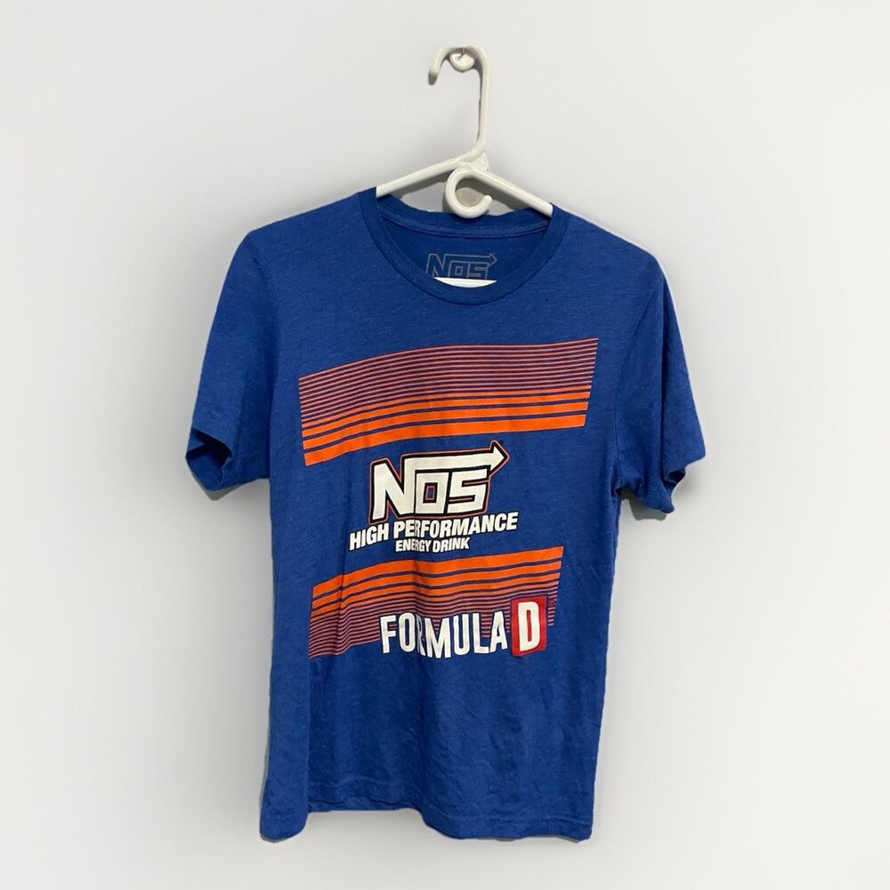 NOS Formula D T Shirt‎ Blue Medium Racing Graphic Tee Energy Drink